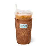Saddle Stitch Cognac Medium Iced Cup Coolie