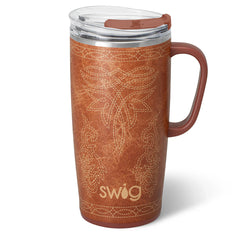 Saddle Stitch Cognac Travel Mug 22oz
