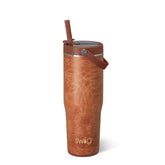 Saddle Stitch Cognac To-Go Tumbler 30oz