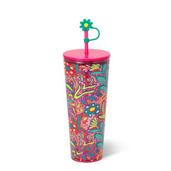 Flora Rosa Plastic Tumbler 24oz