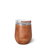 Saddle Stitch Cognac Stemless Wine 12oz