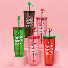 Santa's Favorite Grandma Plastic Tumbler 24oz