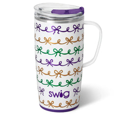 Mardi Gras Bows Travel Mug 22oz