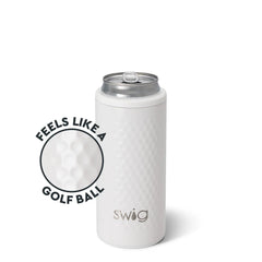 White Golf Ball Skinny Can Cooler 12oz