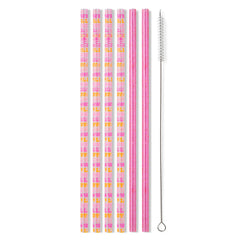 Howdy Y'all + Pink Glitter Reusable Straw Set