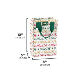 Christmas Bows Tall Reusable Gift Bag