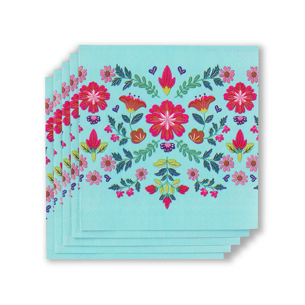 Flora Azul Cocktail Napkins