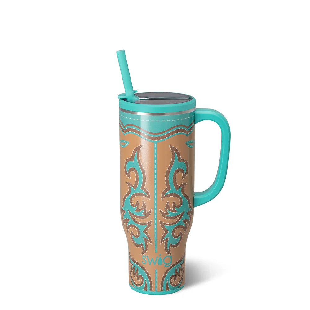 Boot Scootin' Turquoise Mega Mug 30oz