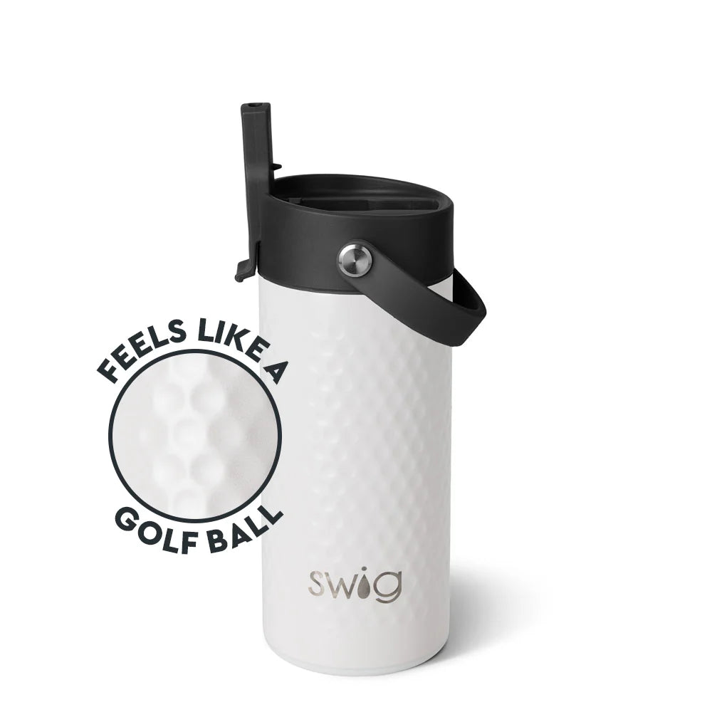 White Golf Ball Flip + Sip Slim Tumbler 12oz