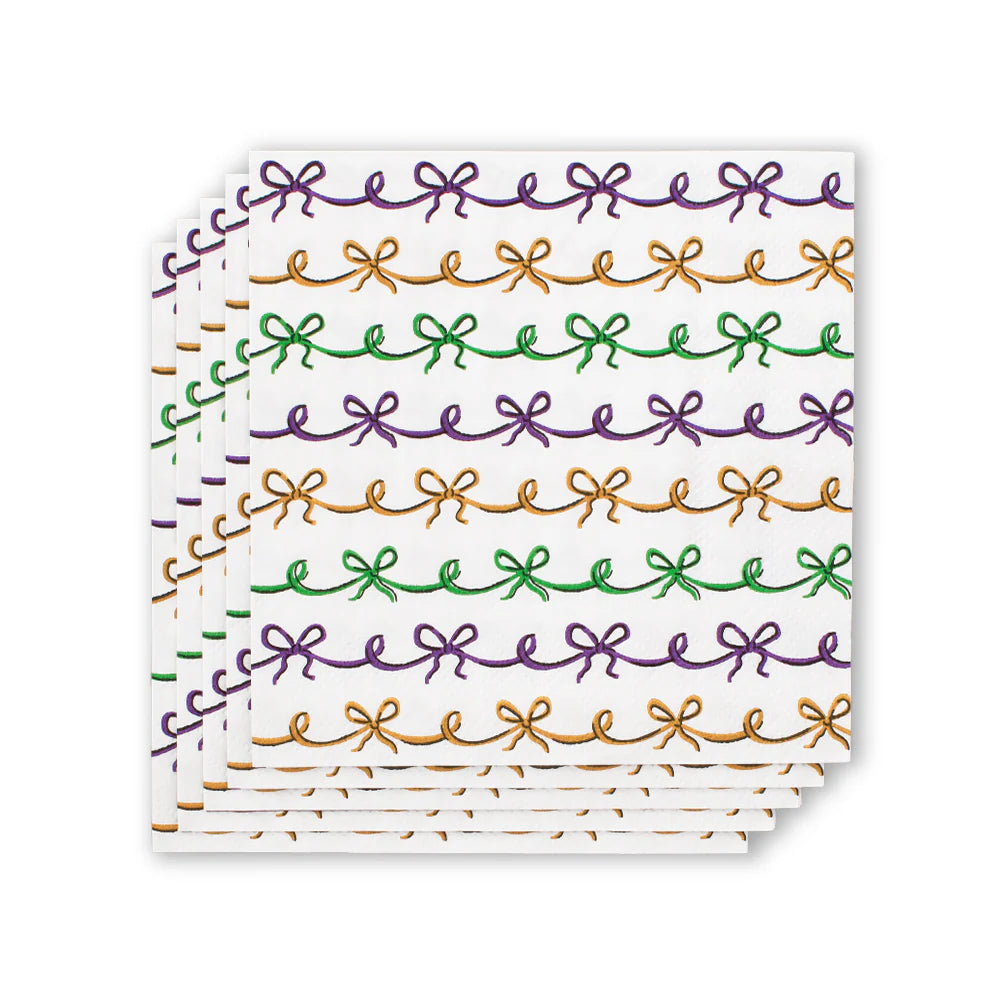 Mardi Gras Bows Cocktail Napkins