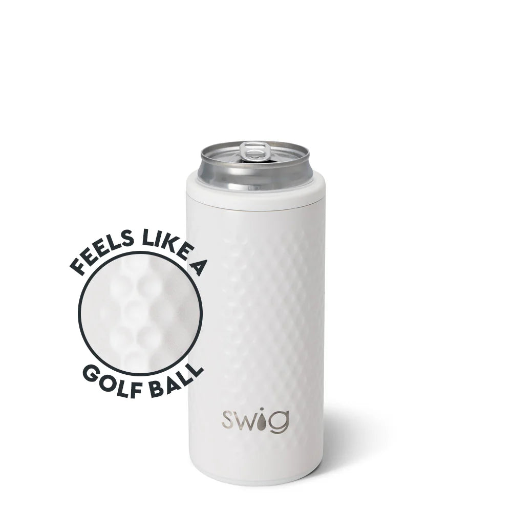 White Golf Ball Skinny Can Cooler 12oz