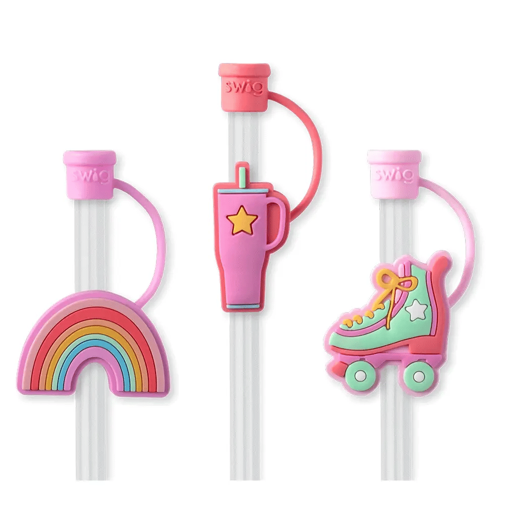 Roller Rink Straw Topper Set